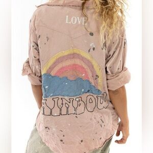 NWOT Magnolia Pearl Kelly Western Over the Rainbow button down